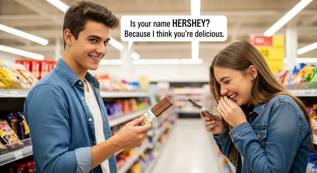 Hello chocolate bar pick up lines
